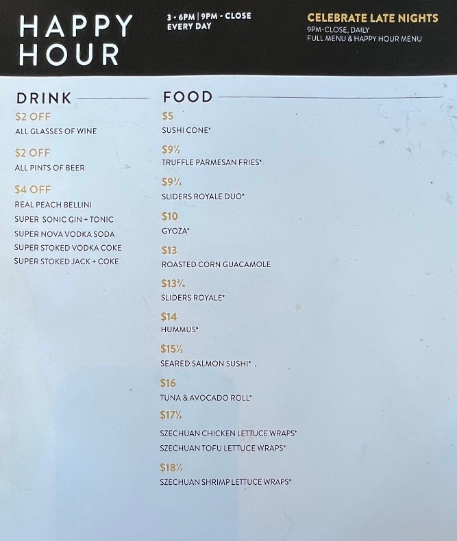 JOEY Manhattan Beach Restaurant Menu – International & Regional Dishes